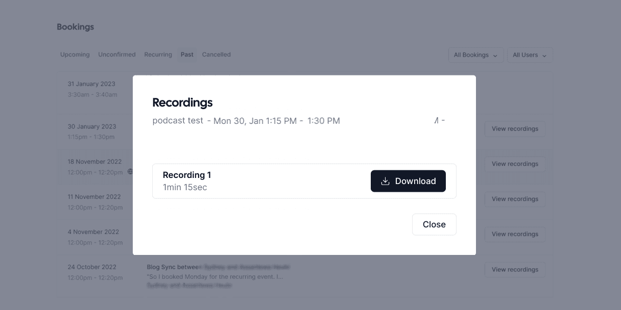 Power video podcasts with Cal.com